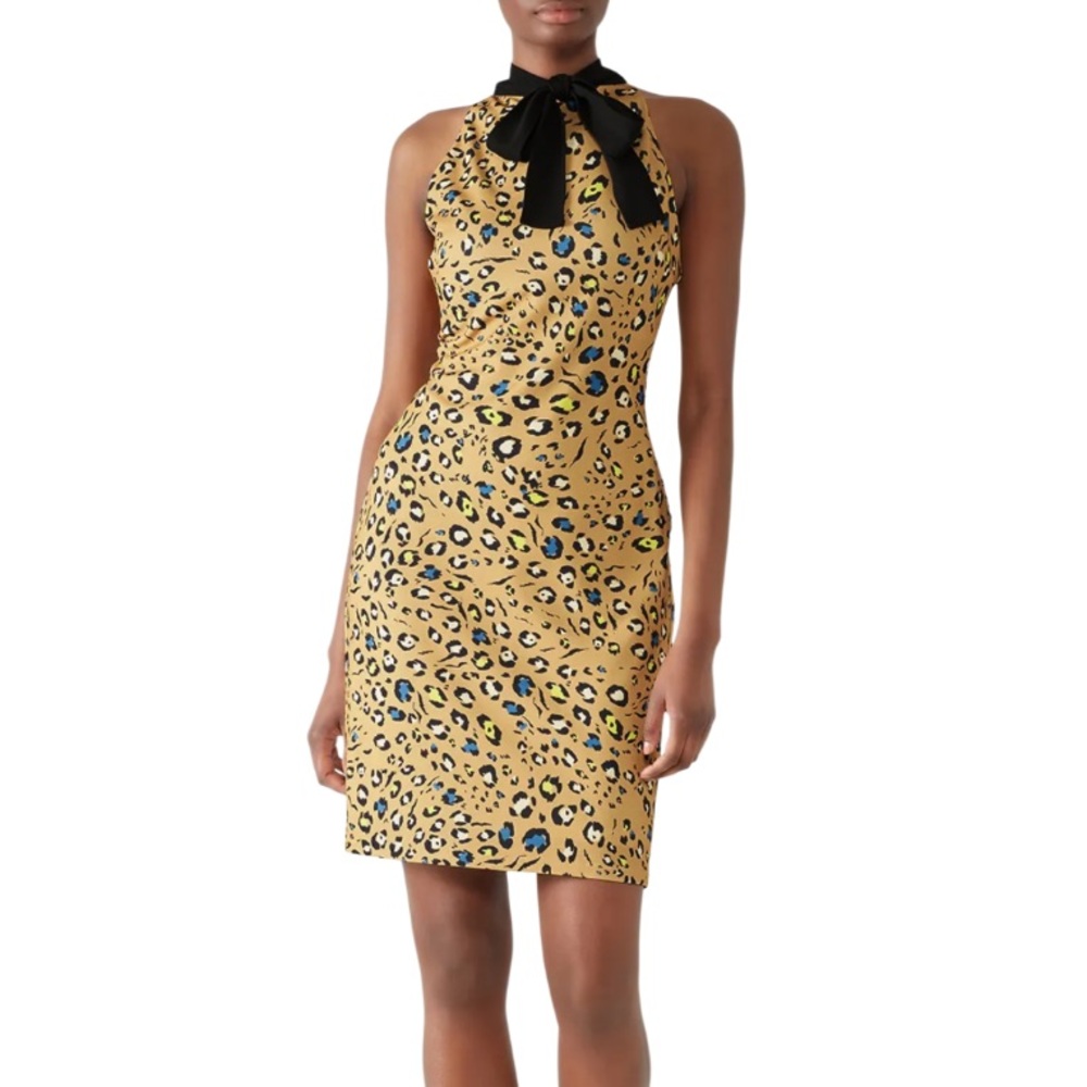 Alexia Admor Leopard Tie Neck Sheath Dress